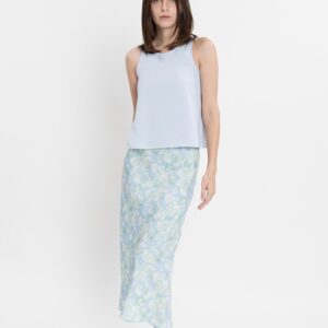 Asymmetric Midi Tencel Skirt - Floral Haze