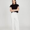 High-waist Denim Wide Pant - Eggshell