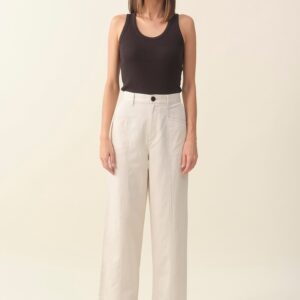 High-waist Linen Wide Pant - Raw