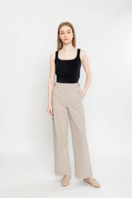 Pull-on Ponte Wide Pant -  Clay