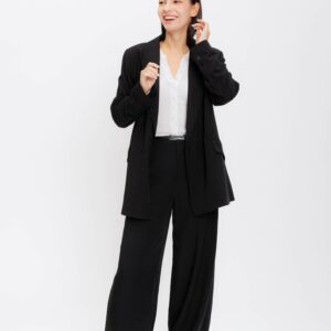 Tailored Tencel Wide Trouser - Black
