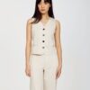 Topstitch Linen Vest - Raw