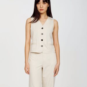 Topstitch Linen Vest - Raw